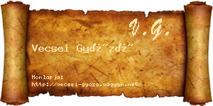 Vecsei Győző névjegykártya